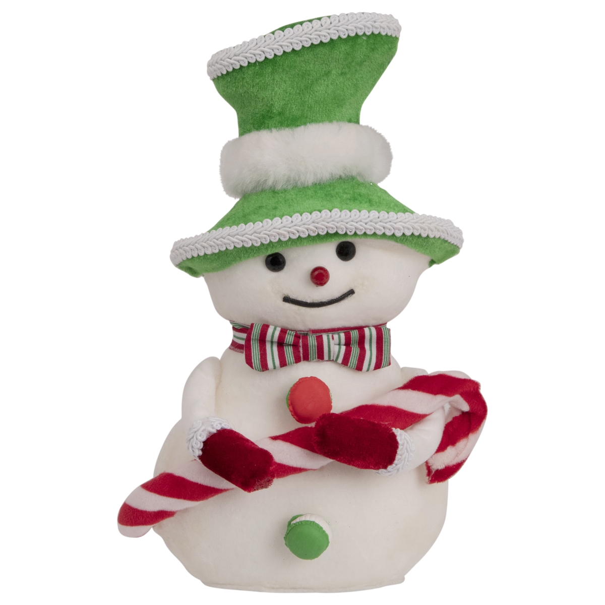 34881568 10 in. Snowman with Candy Cane Christmas Figure