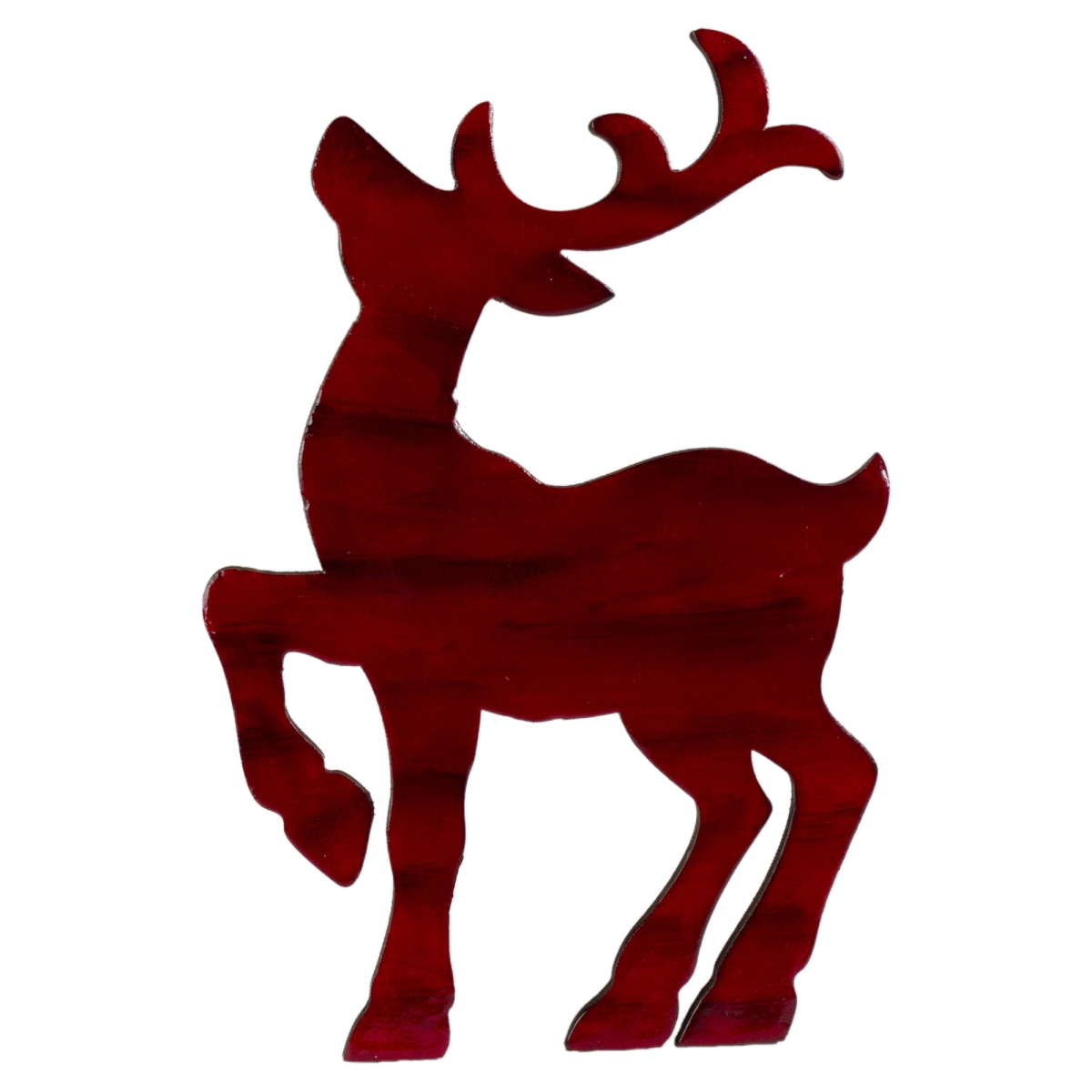 34315053 8 in. Stained Standing Reindeer Christmas Tabletop Decor, Red & Black