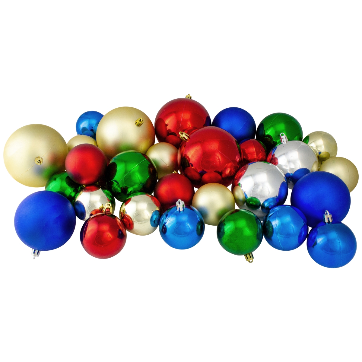 35106013 4 in. Traditional Shatterproof 2-Finish Christmas Ball Ornaments, Multi-Color - 50 Count -  NorthLight