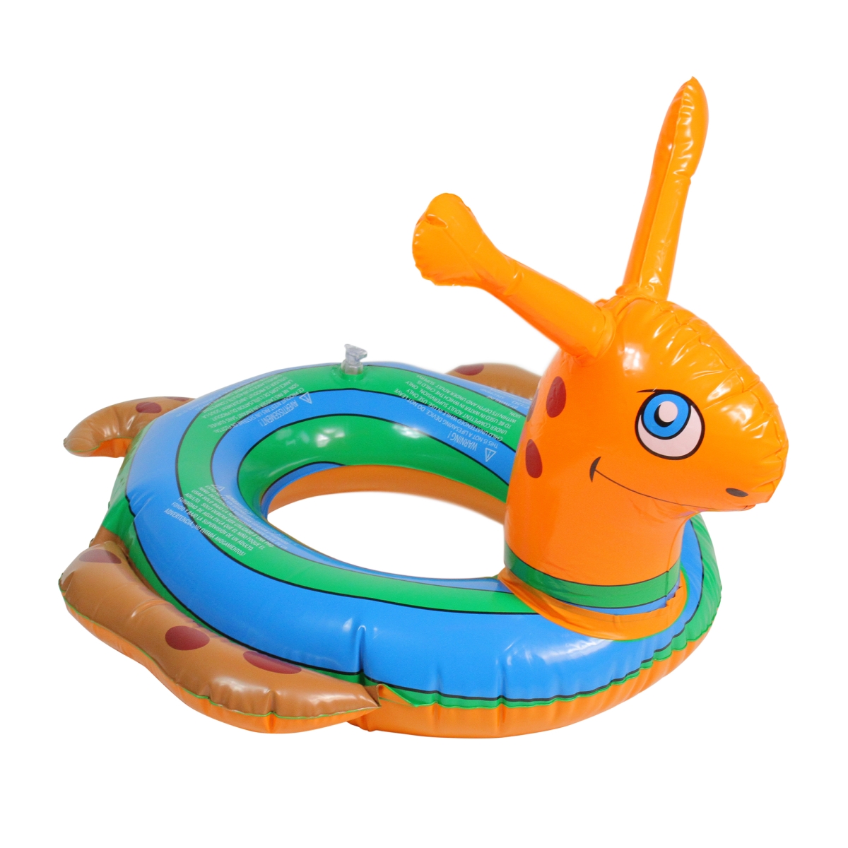 32883635 24 in. Inflatable Snail Swimming Pool Tube Ring Float, Orange & Blue -  Swim Central