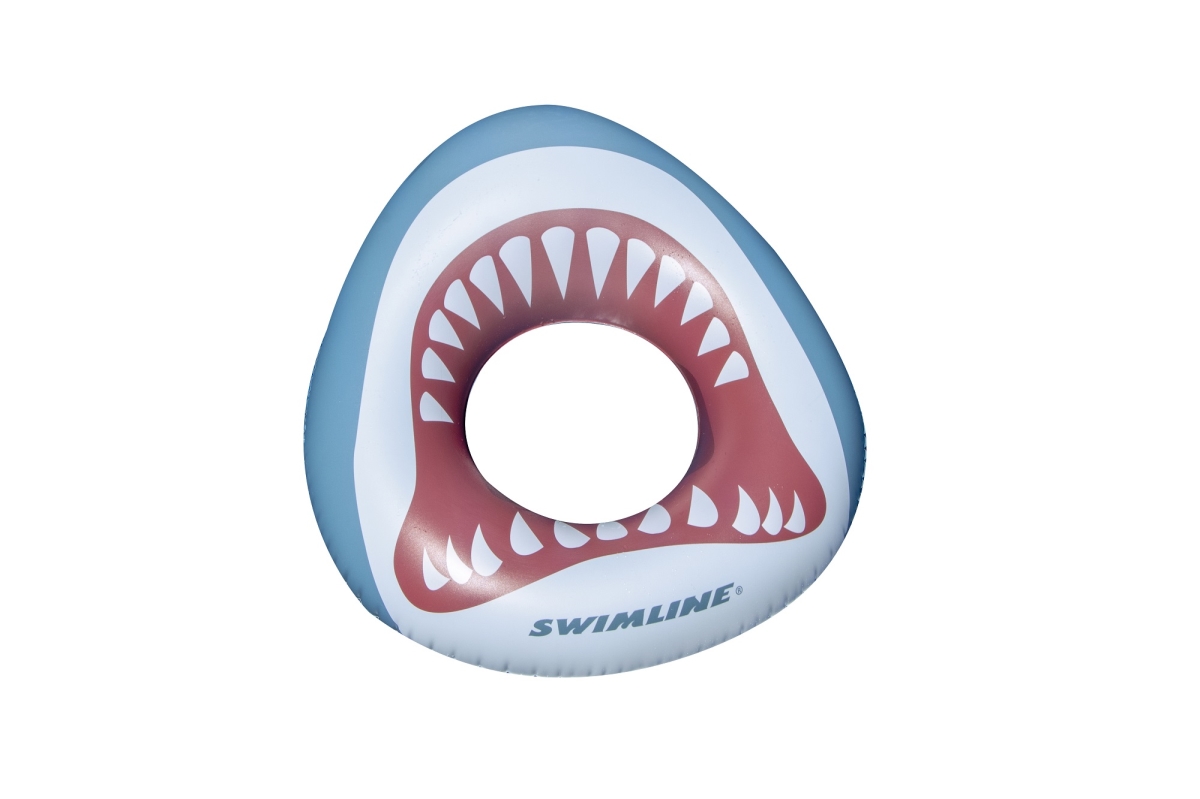 Picture of Swim Central 33386204 38 in. Inflatable Kids Shark Mouth Pool Ring&#44; White & Gray