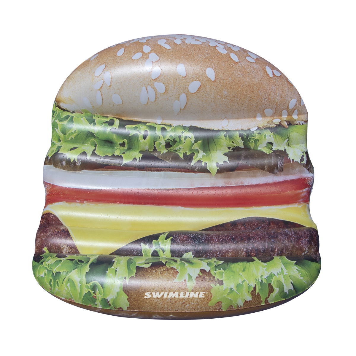 Picture of Swim Central 33388740 60 in. Inflatable Cheeseburger Deluxe Island Swimming Pool Float&#44; Brown