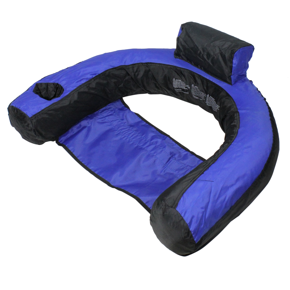 32233524 28 in. Inflatable Floating U-Seat Swimming Pool Lounger, Blue & Black -  Swim Central