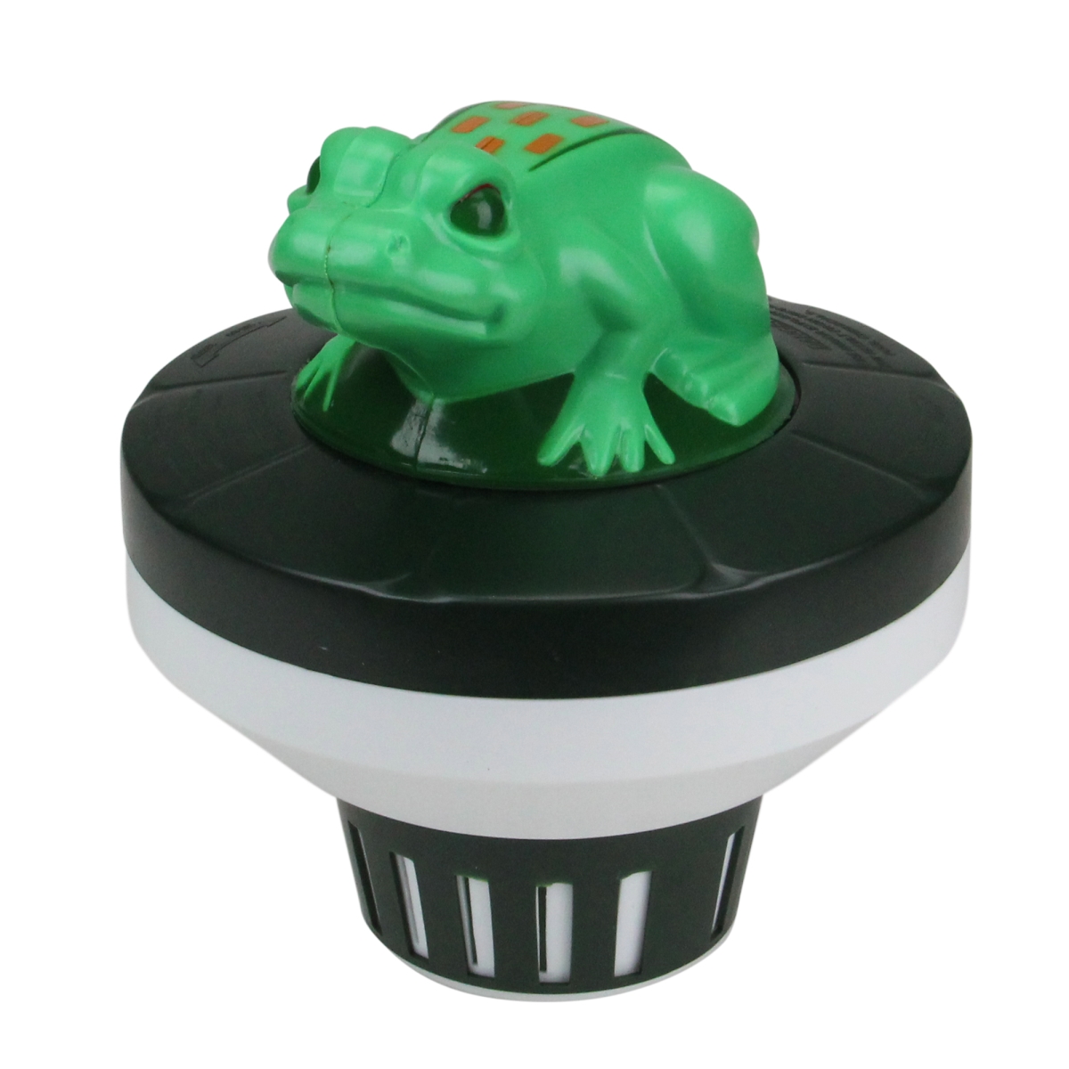7.5 in. Frog Floating Swimming Pool Chlorine Dispenser, Green & Black