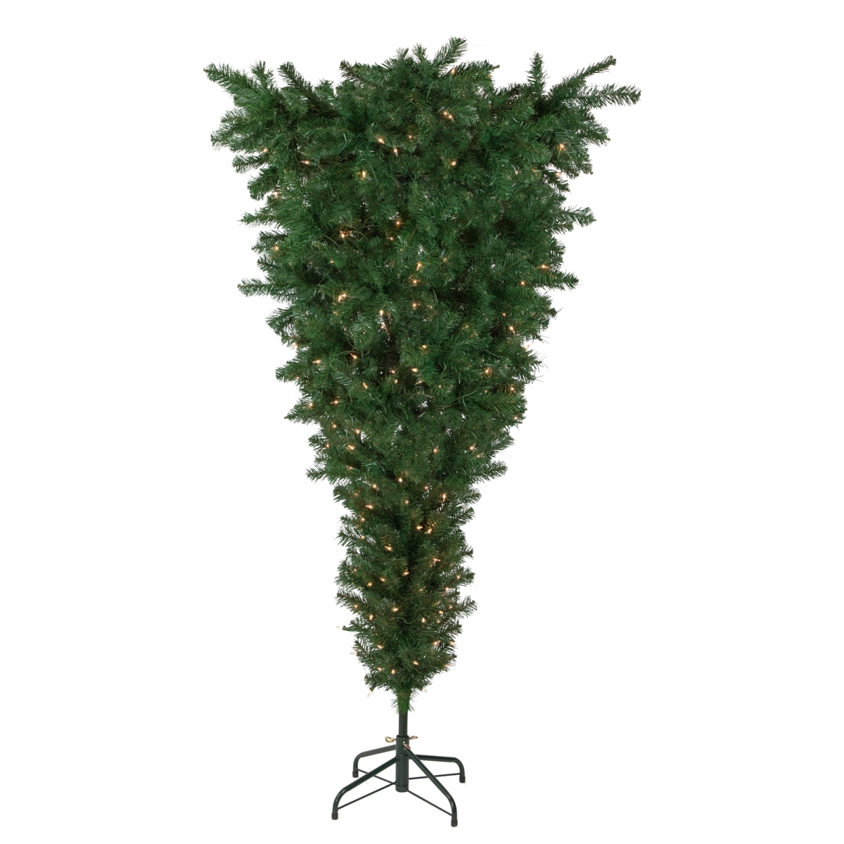 34908528 7.5 ft. Pre-Lit Green Upside Down Spruce Artificial Christmas Tree with Clear Lights -  NorthLight