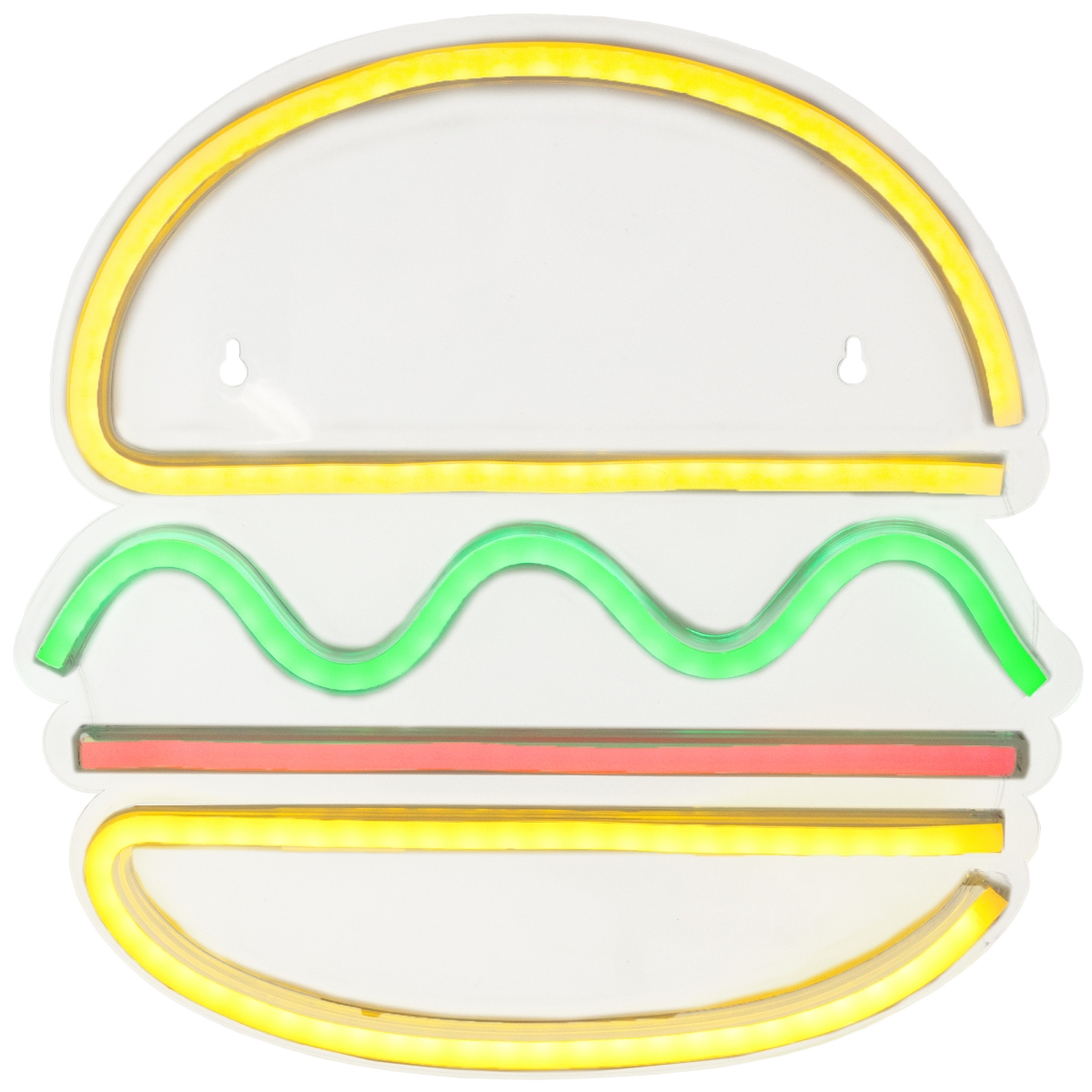 35127695 11.75 in. LED Neon Style Hamburger Wall Sign