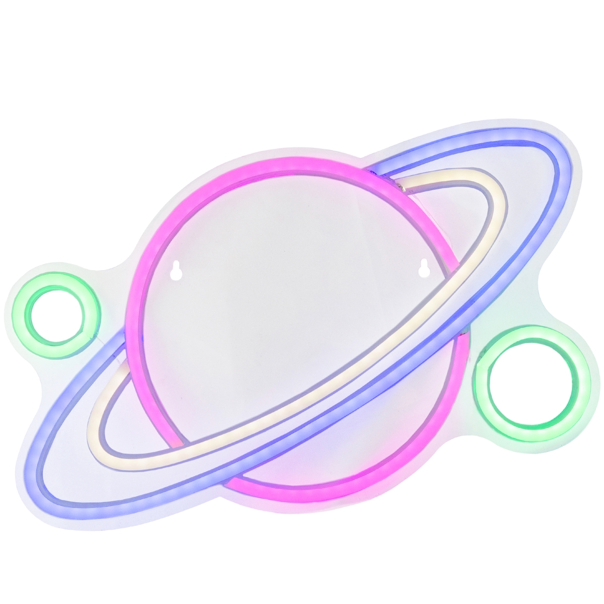 35127697 16 in. LED Neon Style Planet Wall Sign