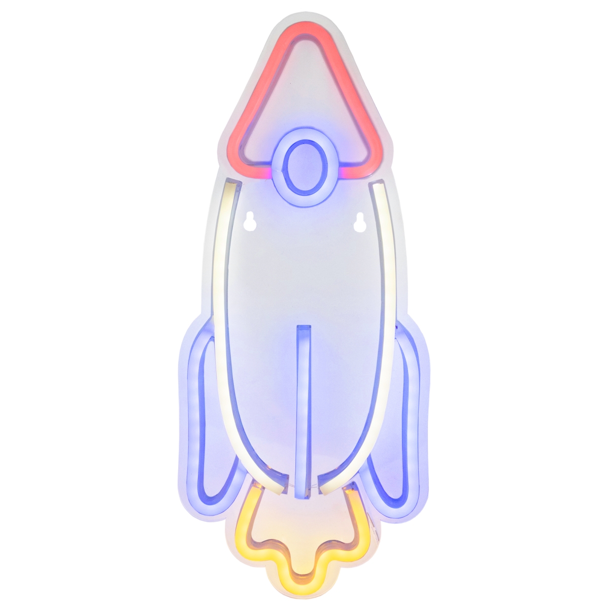 35127704 16.25 in. LED Neon Style Rocketship Wall Sign