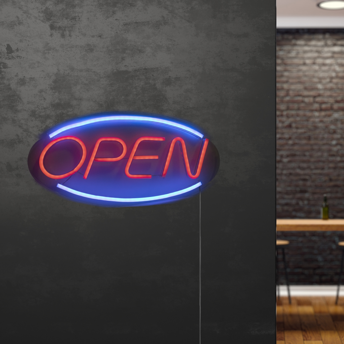 35127706 17.75 in. LED Neon Style Open Wall Sign