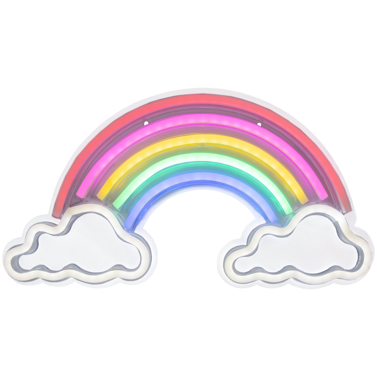 35127707 15.75 in. LED Neon Style Rainbow & Clouds Wall Sign
