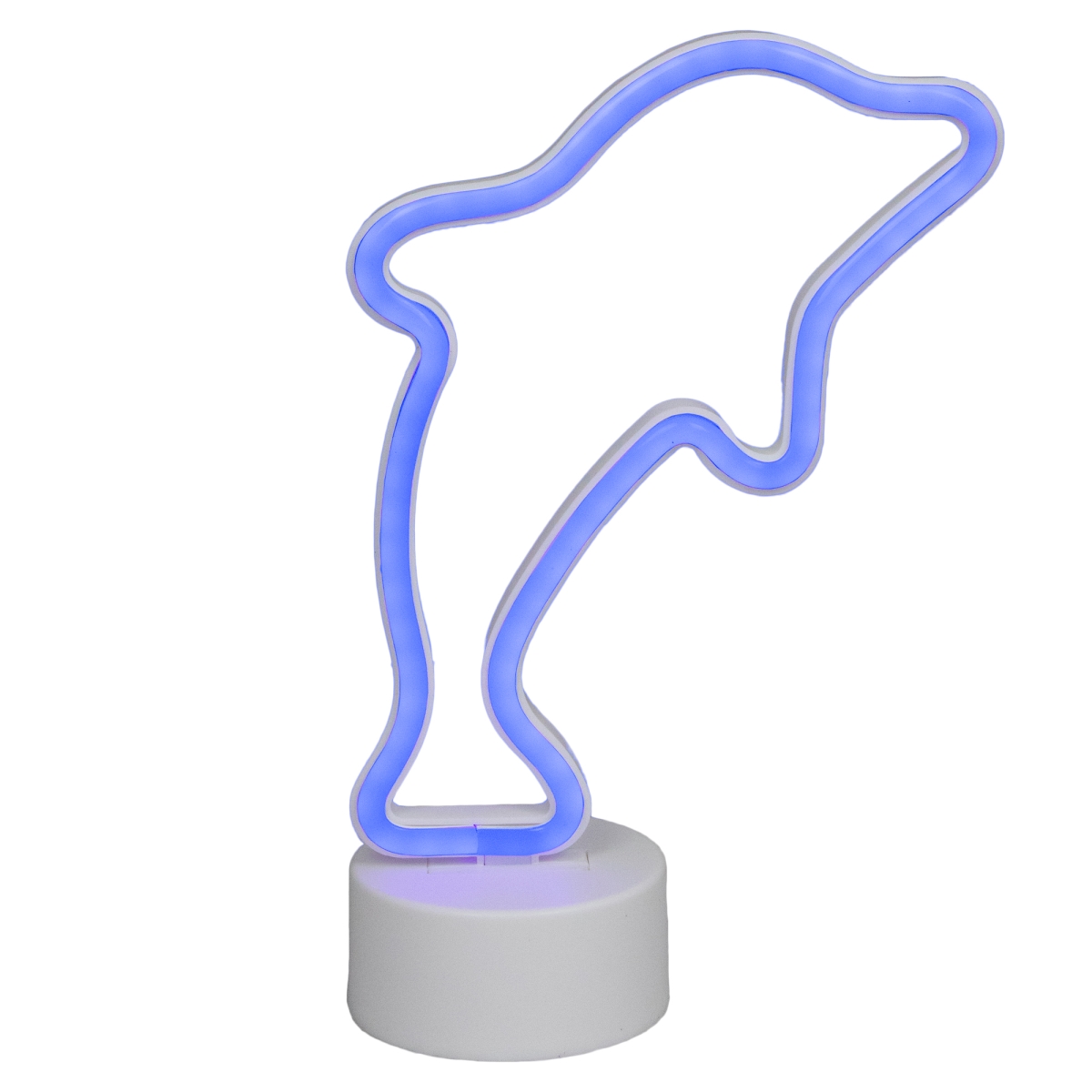 35127713 10.25 in. Dolphin LED Neon Style Table Sign, Blue