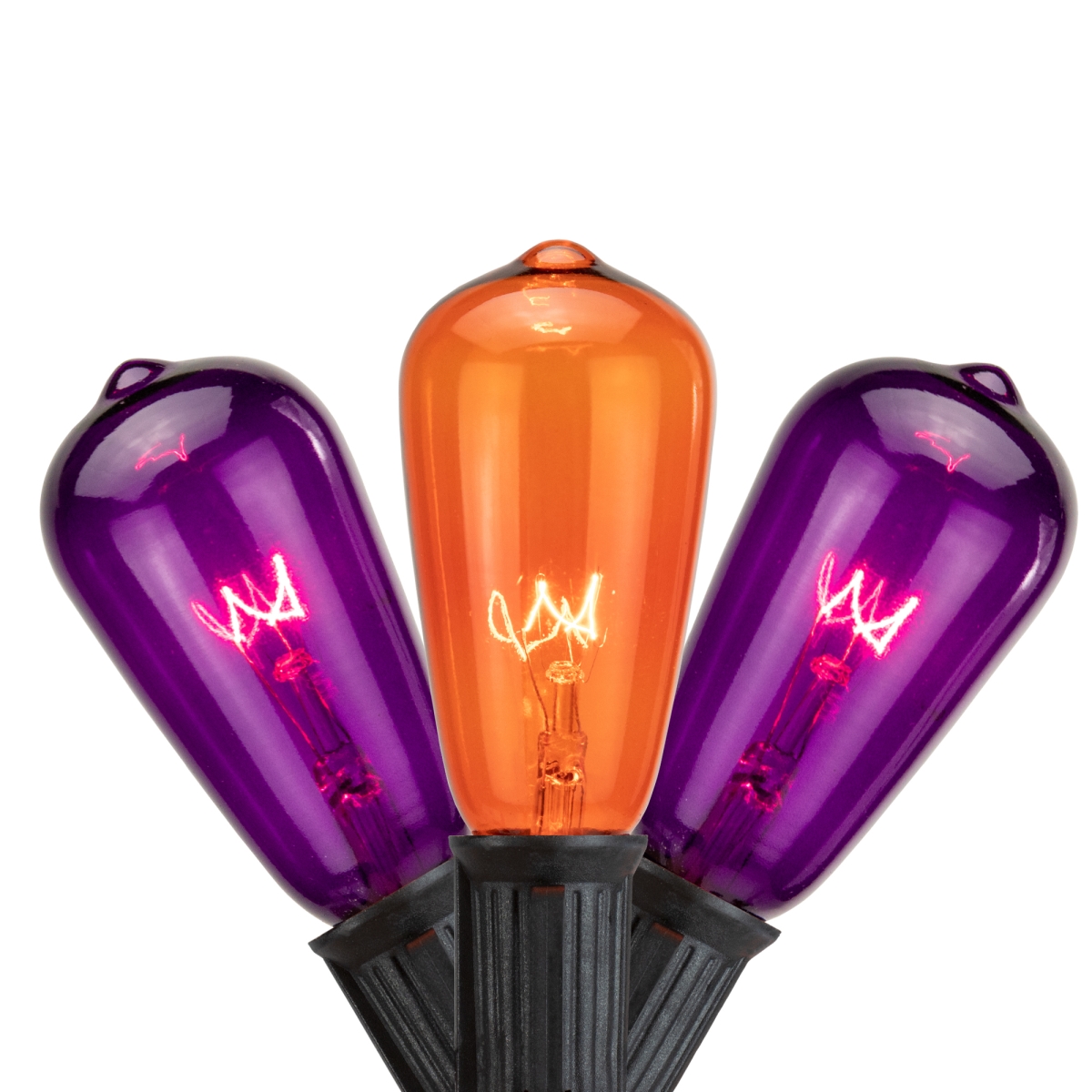 Picture of Northlight 35167279 Edison E17 Halloween Light Set with 9 ft. Black Wire - Purple & Orange - 10 Count