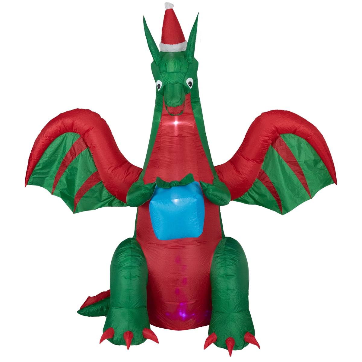 34851758 6 ft. Inflatable LED Lighted Dragon Gift with Outdoor Christmas Decoration -  NorthLight