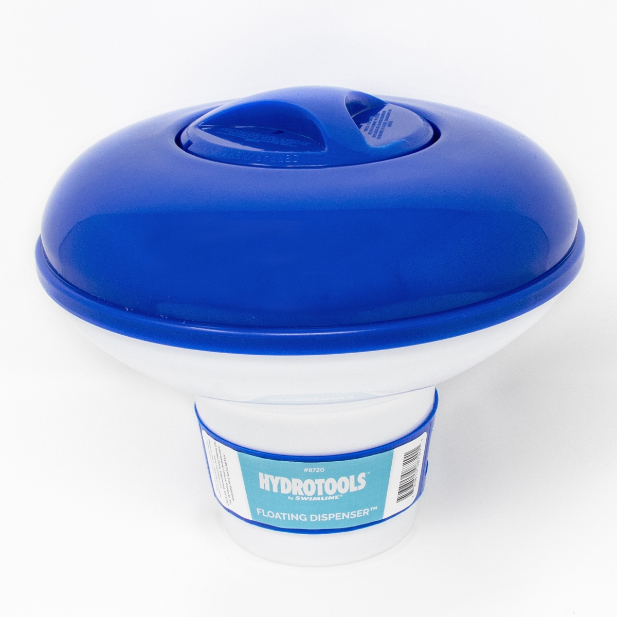 10 in. Adjustable Floating Swimming Pool Chemical Dispenser, White & Blue