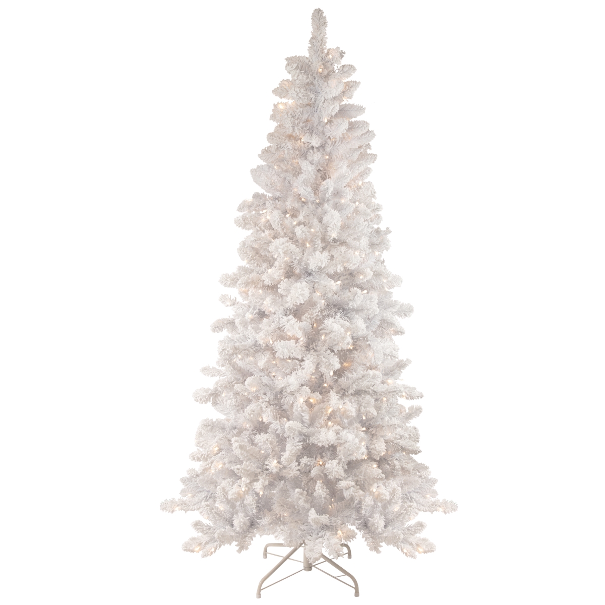 34908637 6.5 ft. Pre-Lit Medium Flocked Norway Pine Artificial Christmas Tree with Warm White LED Lights -  NorthLight