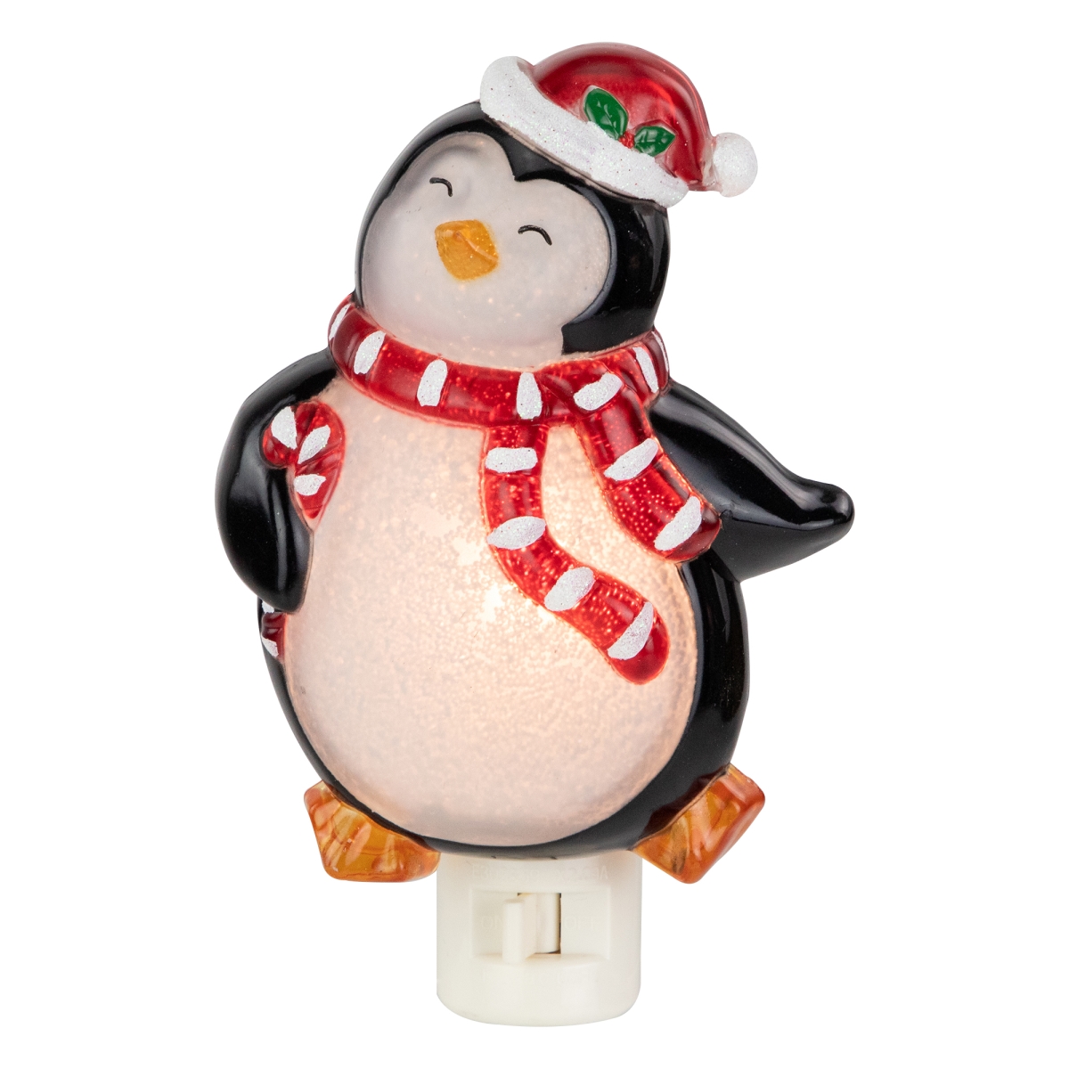 Picture of Northlight 35167244 6 in. Festive Penguin in Santa Hat Christmas Night Light