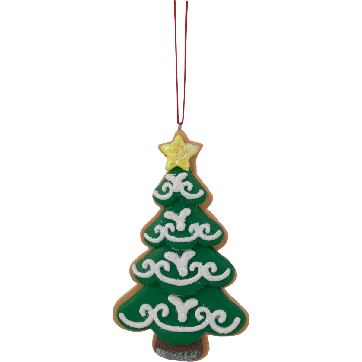 35254037 4.75 in. Glittered Christmas Tree Cookie Ornament, Green