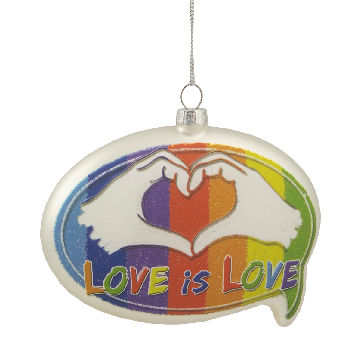 Picture of Northlight 35254042 4.75 in. Love Is Love, Glass Bubble Glass Christmas Ornament, Silver