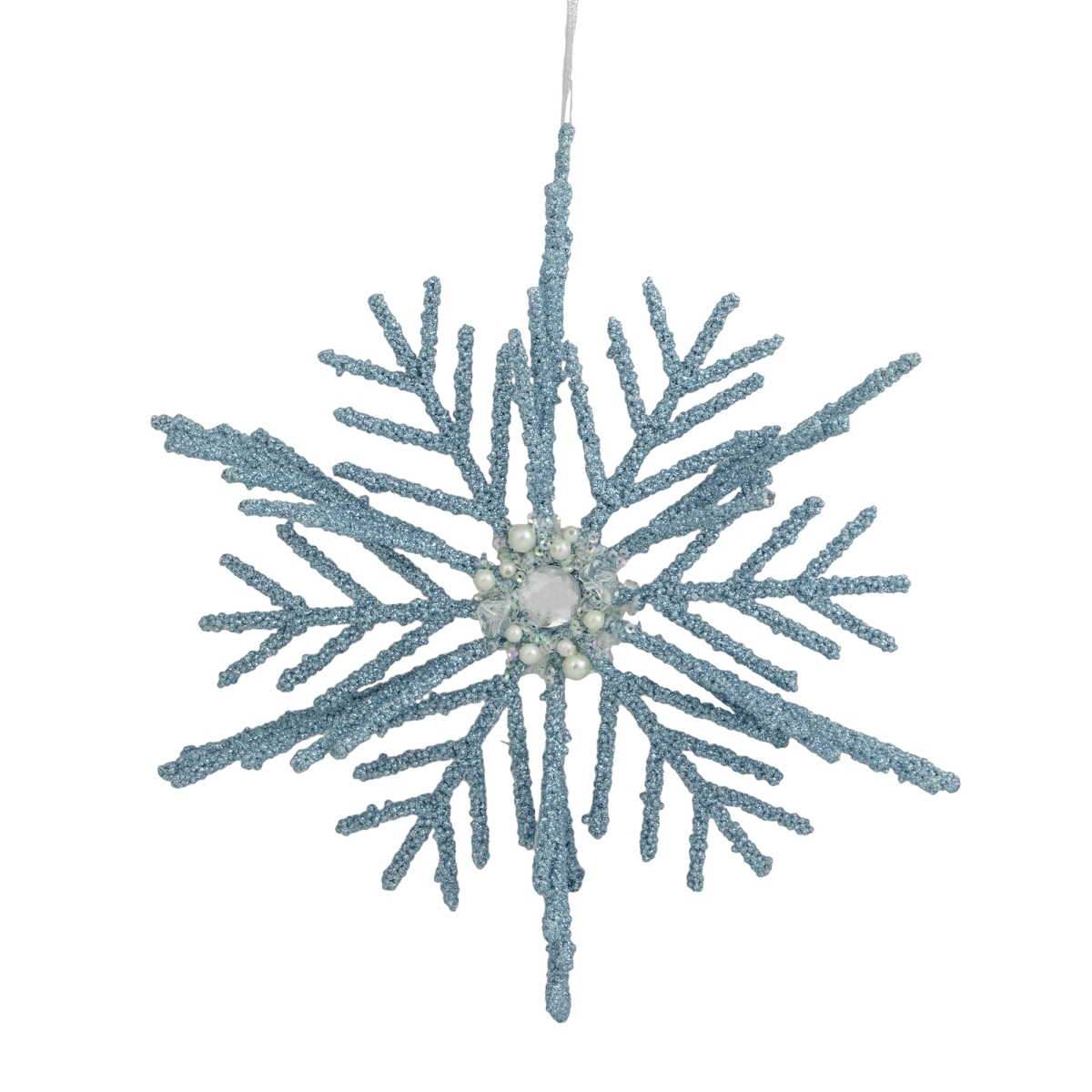 Picture of Northlight 35254054 9.5 in. Glittered Snowflake Christmas Ornament, Blue