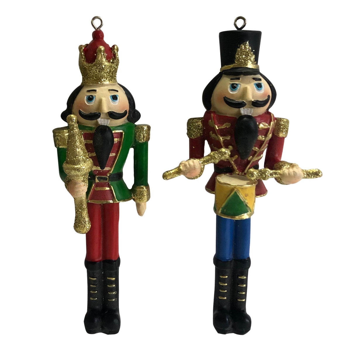 5.75 in. Nutcracker King & Soldier Christmas Ornaments, Set of 2