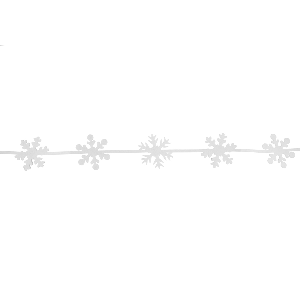 34861540 4 ft. Felt Winter Snowflake Garland, White