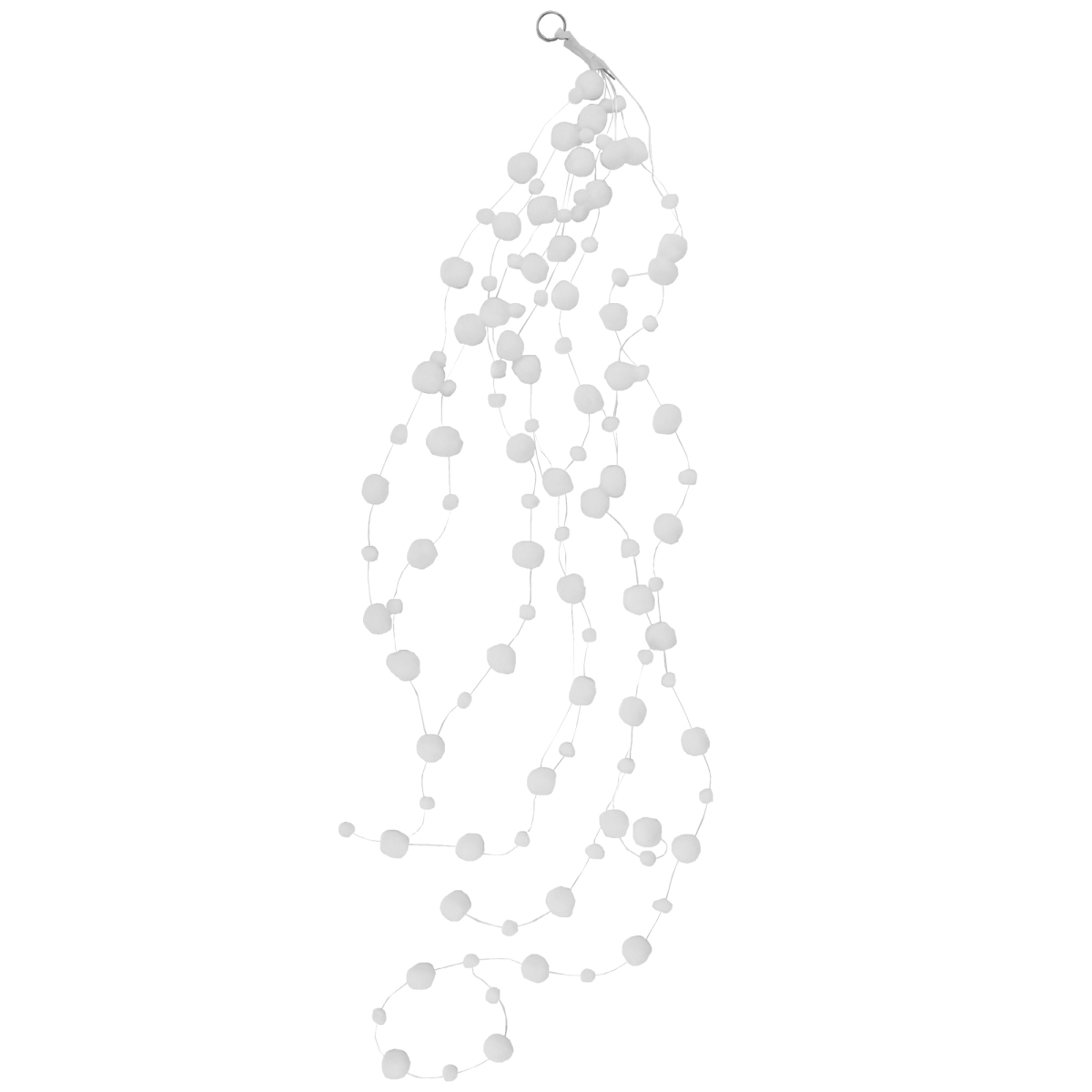 34861546 4 ft. Plush Snowball Christmas Garland, White