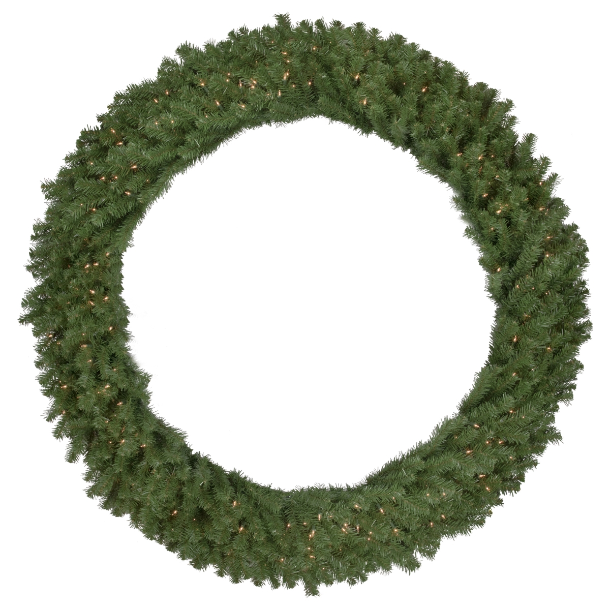 34865257 60 in. Pre-Lit Deluxe Dorchester Pine Artificial Christmas Wreath with Clear Lights