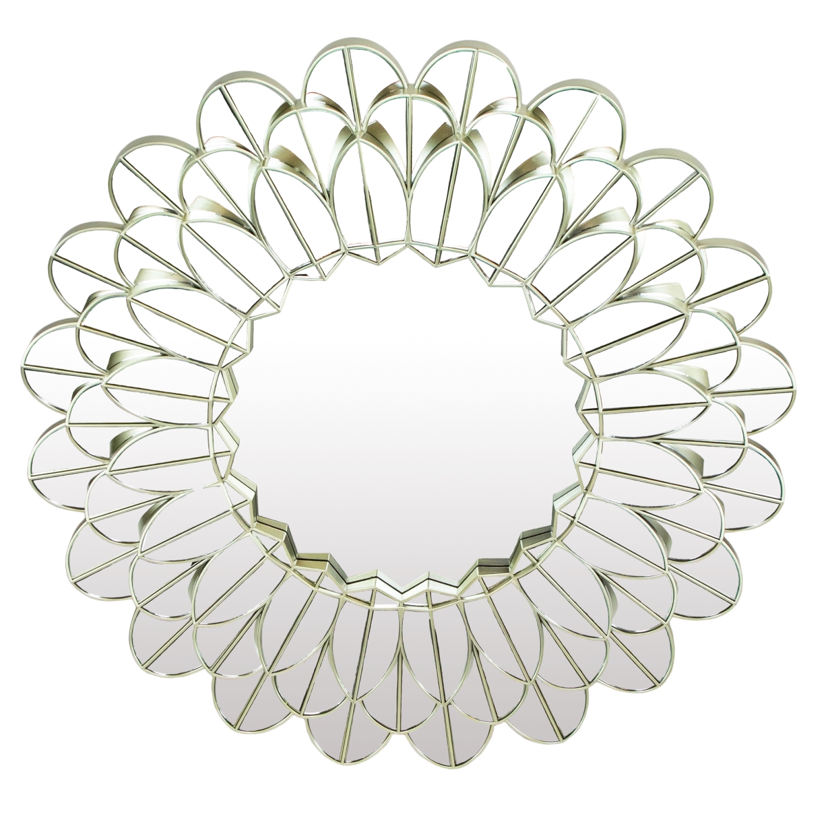 35166809 31 in. Champagne Gold Sunflower Round Wall Mirror