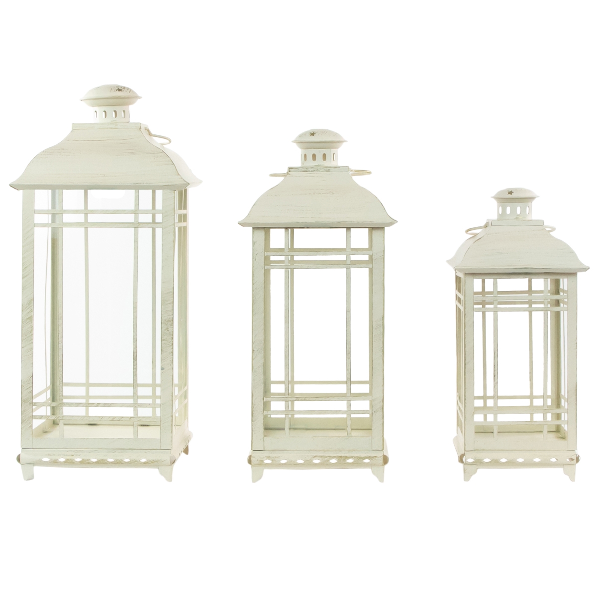 Picture of Northlight 35132869 19.5 in. Candle Lanterns with Brushed Gold Accents, Cream - Set of 3