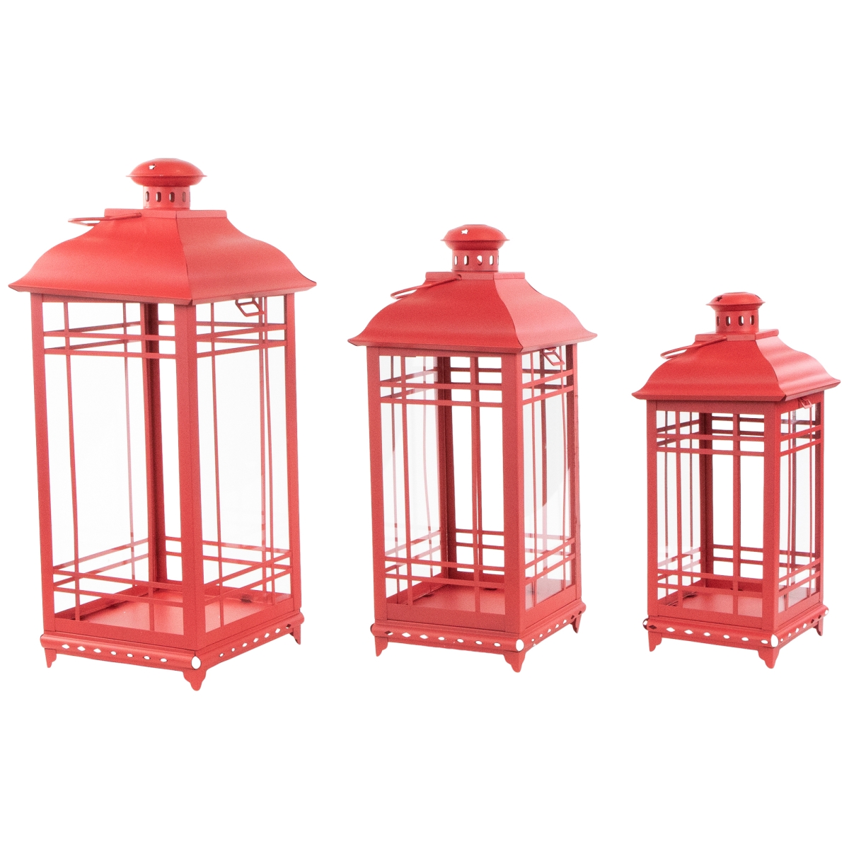 Picture of Northlight 35132870 19.5 in. Mission Style Candle Lanterns, Red - Set of 3