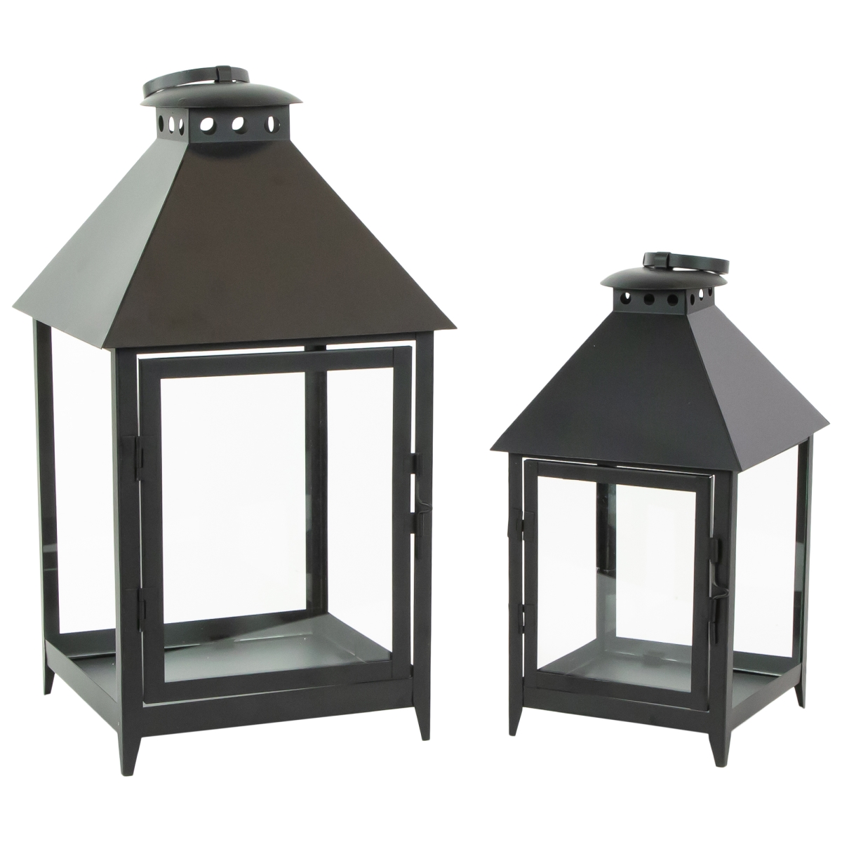 Picture of Northlight 35132872 15.75 in. Modern Style Candle Lanterns, Black - Set of 2