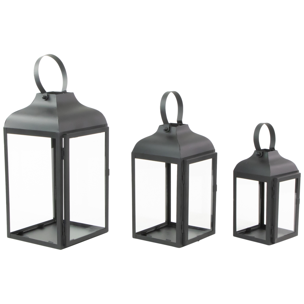 Picture of Northlight 35132875 12.75 in. Traditional Style Candle Lanterns, Black - Set of 3
