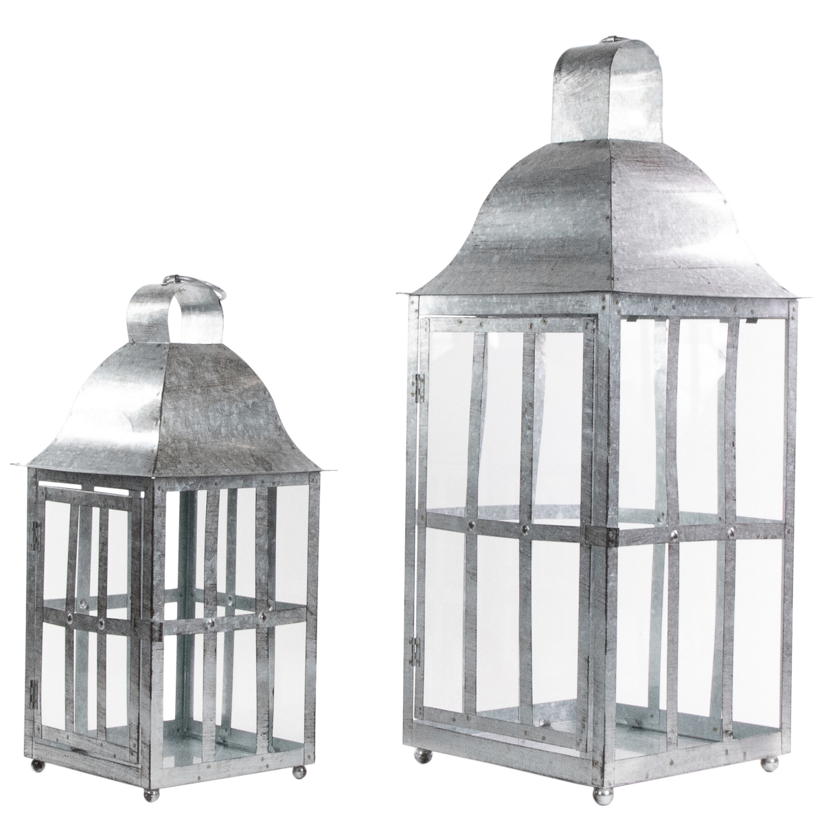 Picture of Northlight 35132878 23.75 in. Distressed Galvanized Metal Candle Lanterns, Set of 2