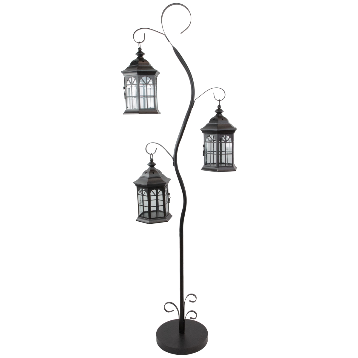Picture of Northlight 35132880 71.5 in. Distressed Black Scroll Candle Lantern Tree