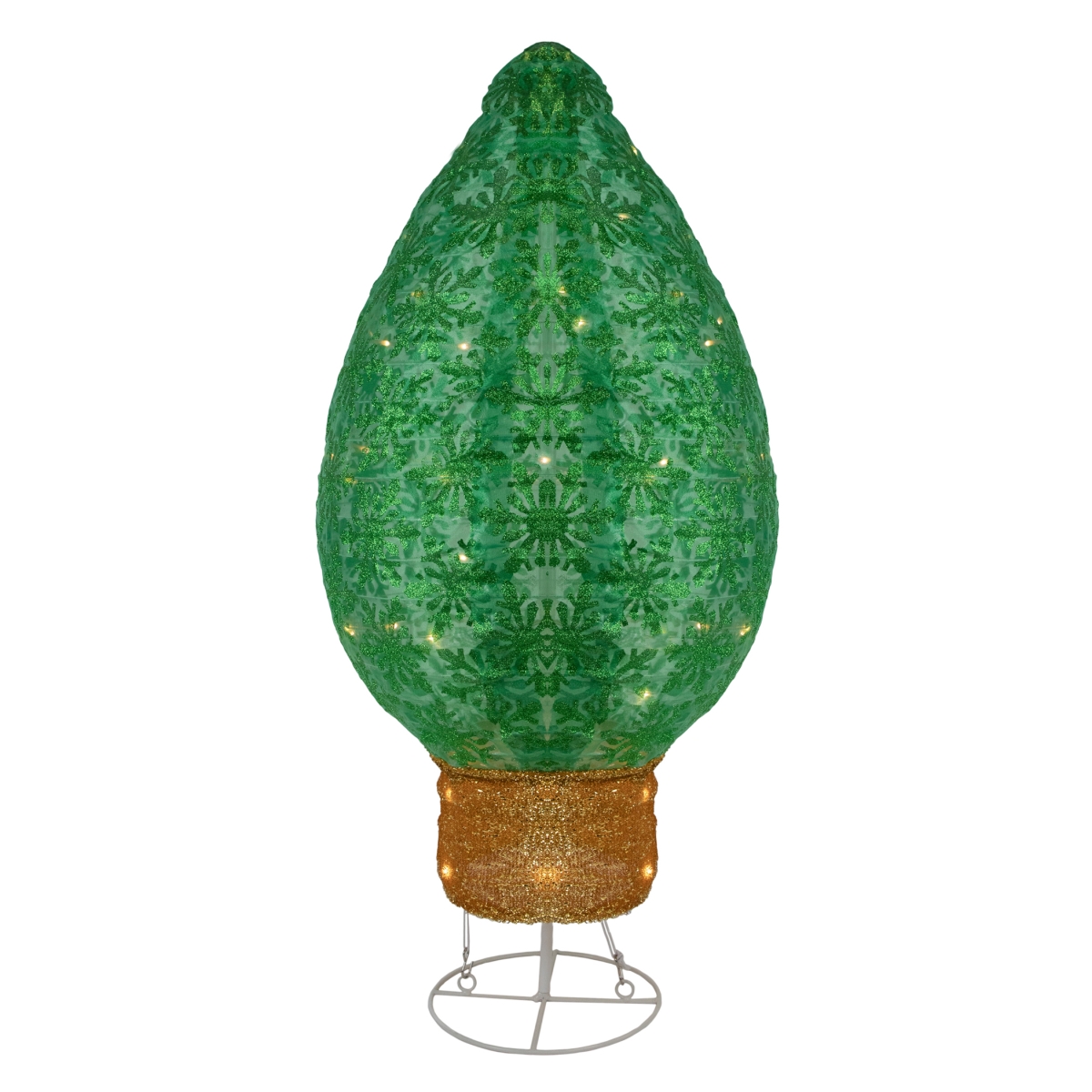 30 in. LED Lighted Retro Light Bulb Outdoor Christmas Decoration, Green