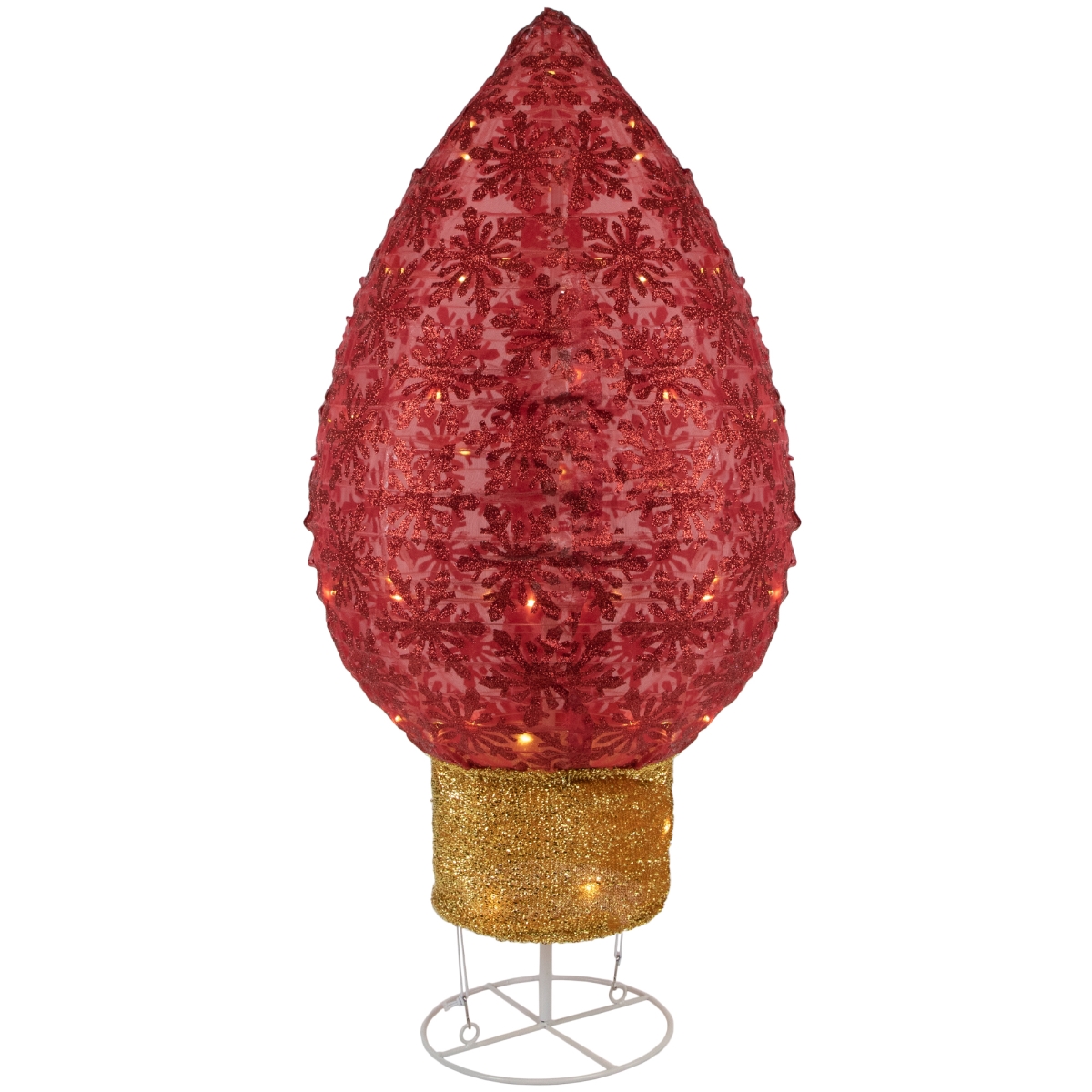 32 in. LED Lighted Retro Light Bulb Outdoor Christmas Decoration, Red