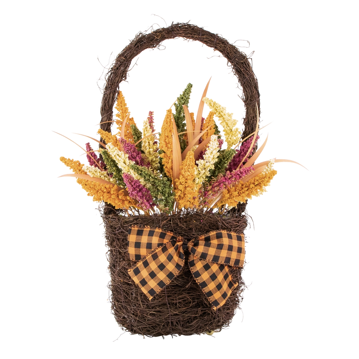 Picture of Northlight 35182609 22 in. Autumn Harvest Hanging Basket with Artificial Fall Foliage