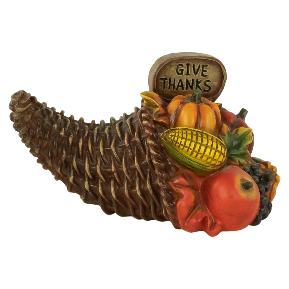 Picture of Northlight 35246870 8.5 in. Fall Harvest Give Thanks Cornucopia Decoration