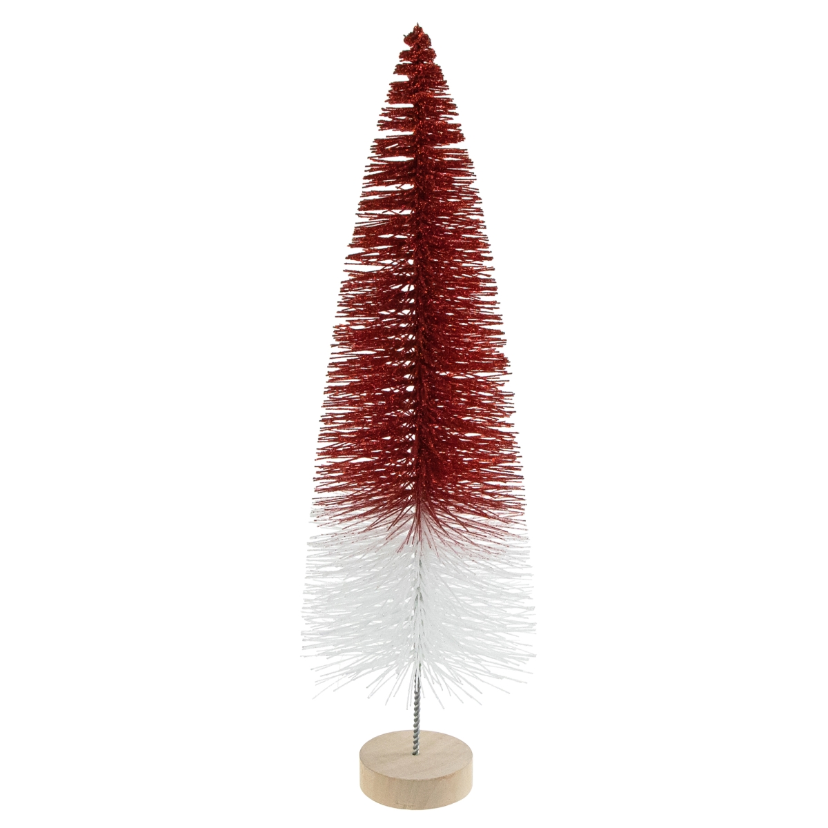 Picture of Northlight 35254057 15.75 in. Glittered Sisal Christmas Tree Tabletop Decoration&#44; Red & White