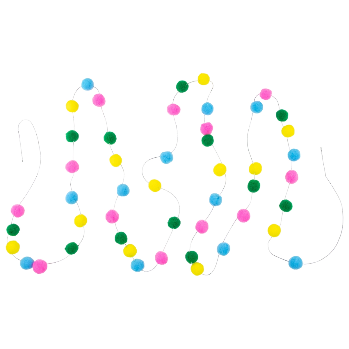 34861545 9 ft. Multi Color Plush Snowball Christmas Garland