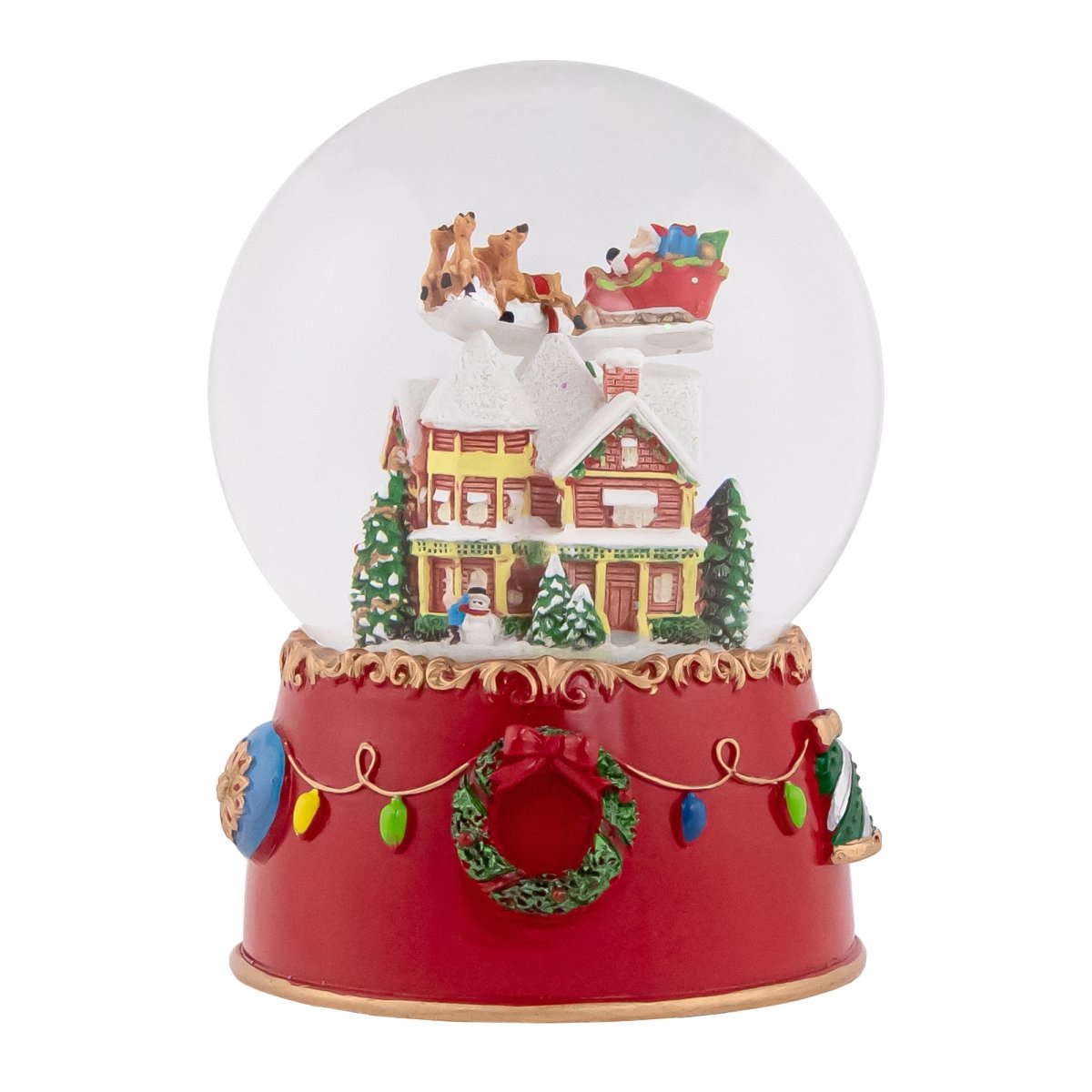 35243145 7 in. Santa & Reindeer Christmas Night Musical Snow Globe -  NorthLight