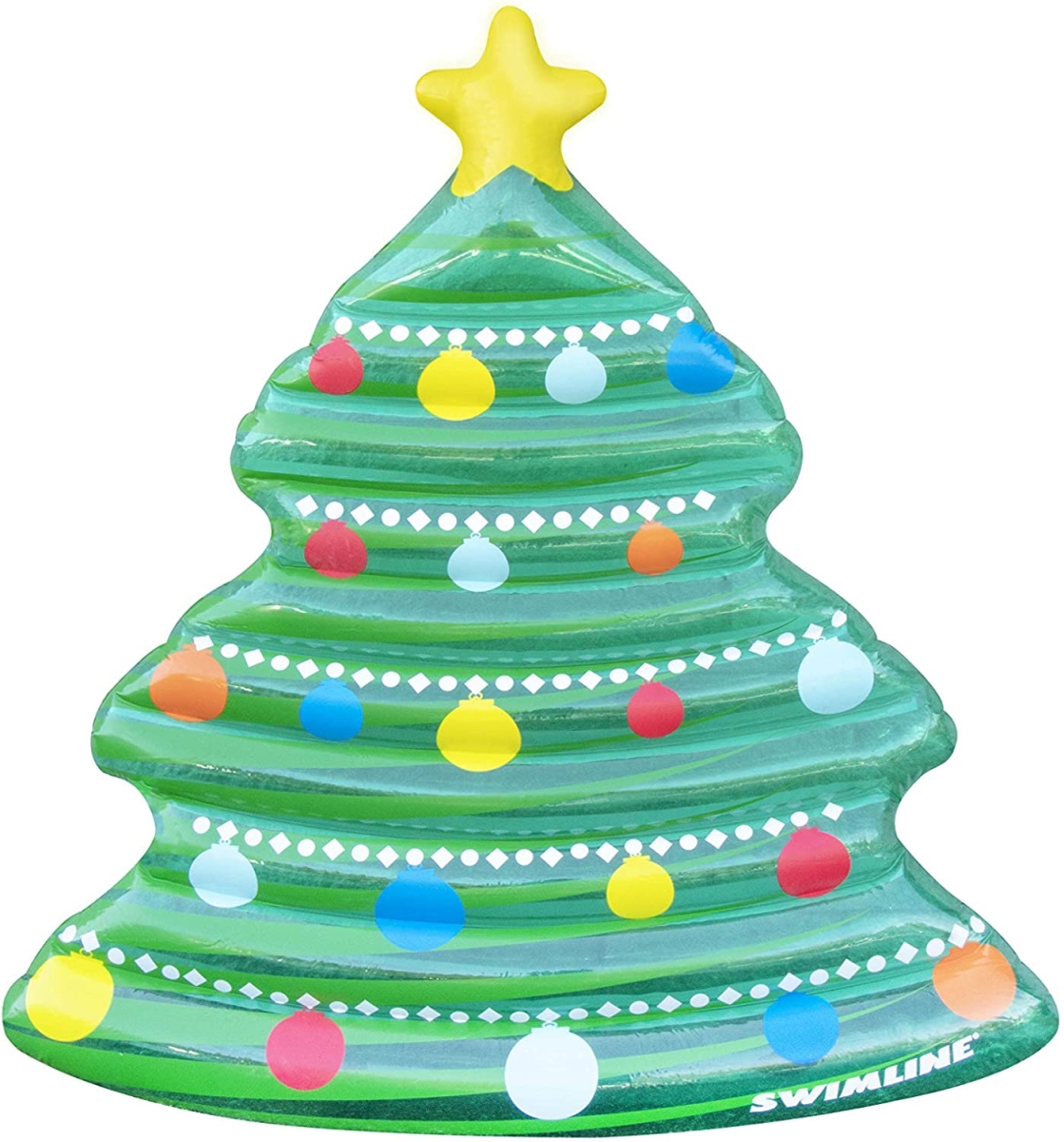 Swimline 35260978 70 in. Christmas Tree Inflatable Pool Mattress Raft