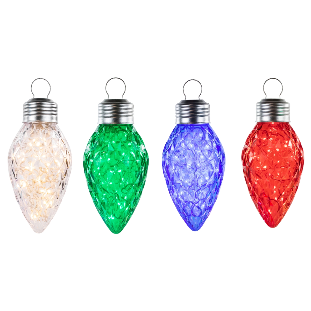 35256341 12 ft. LED Giant C9 Faceted Twinkle Christmas Lights, Multi Color & White - 4 Count
