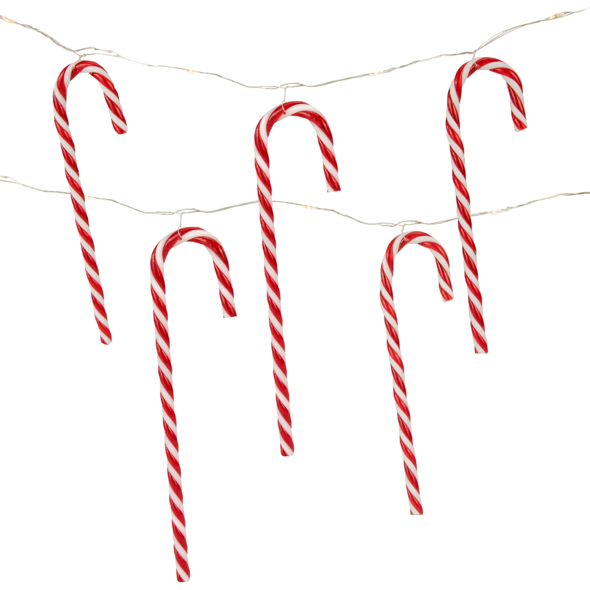 35267973 3 ft. LED Candy Cane Micro Fairy Christmas Light Set, Clear - 10 Count