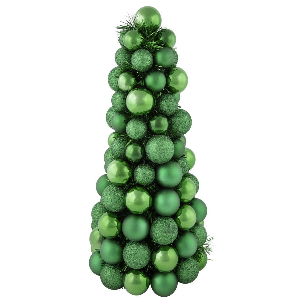 Picture of Northlight 35134041 15.75 in. Shatterproof Ball Christmas Tree with Tinsel, Green