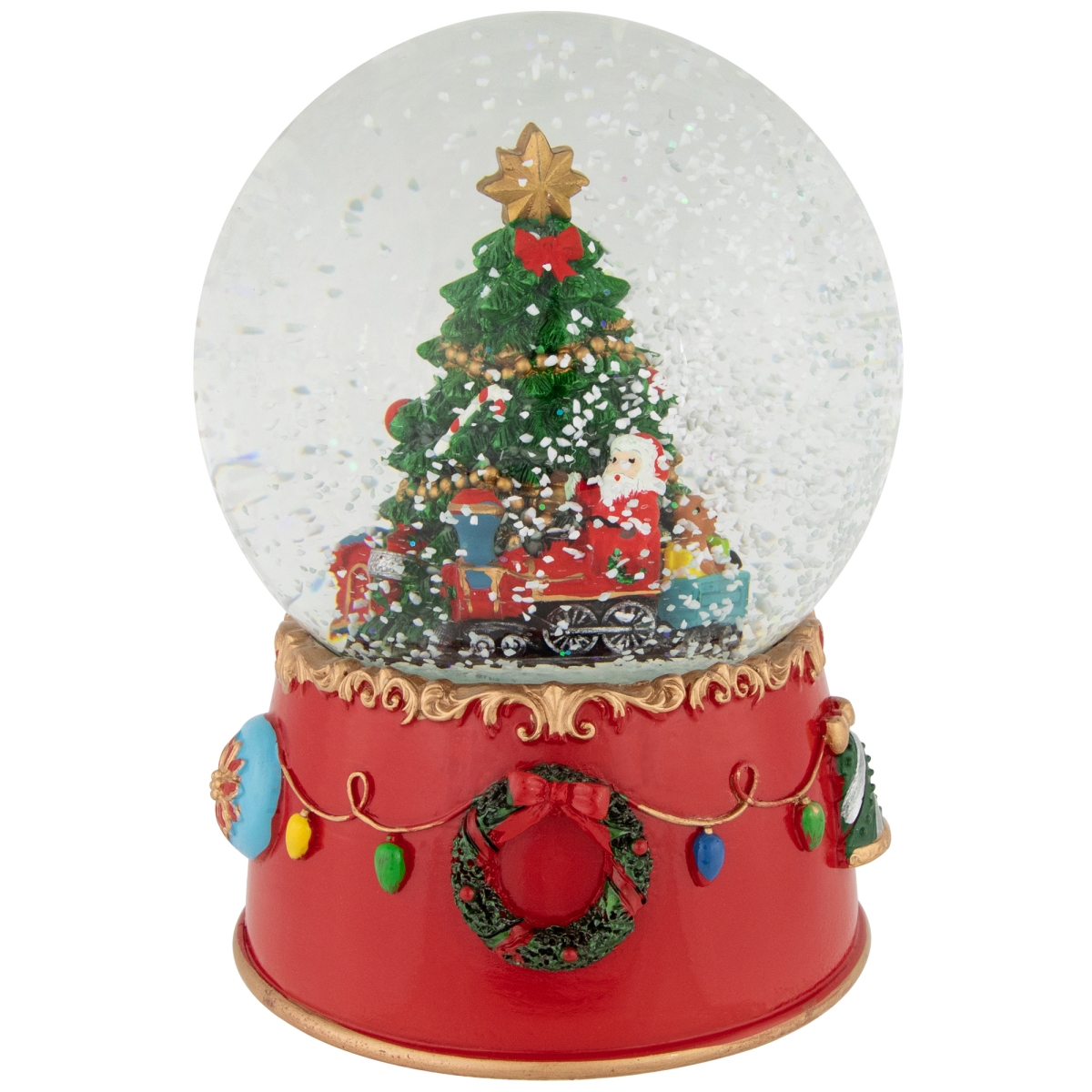 Picture of Northlight 35243146 8 in. Christmas Tree Village Train Musical Snow Globe