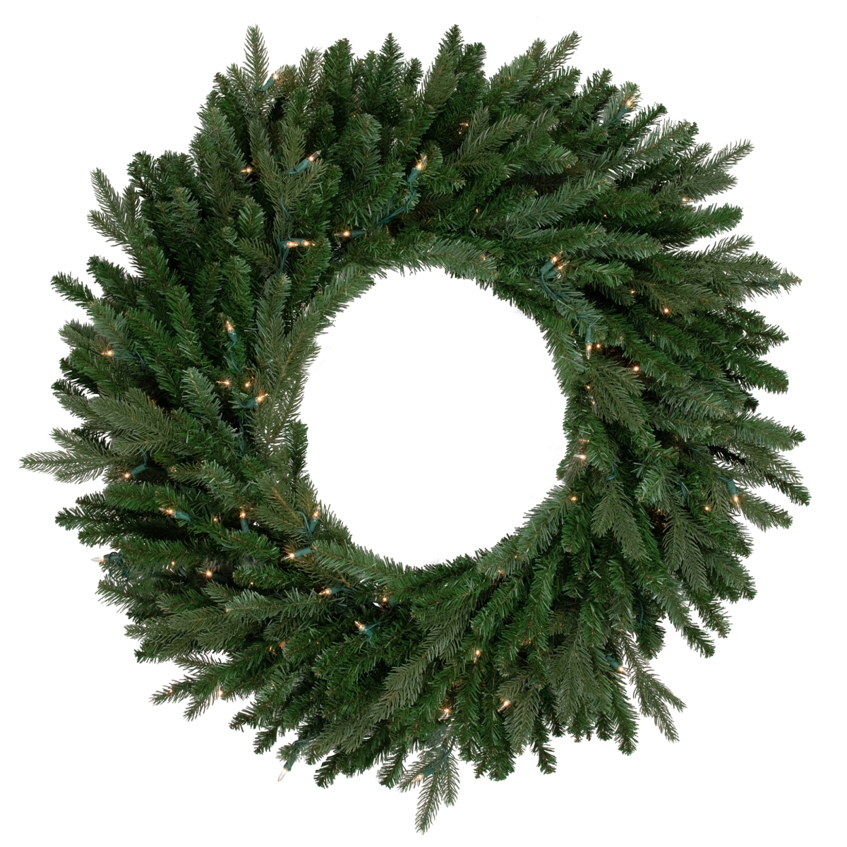 35181659 48 in. Pre-Lit Grande Spruce Artificial Christmas Wreath, Clear Lights
