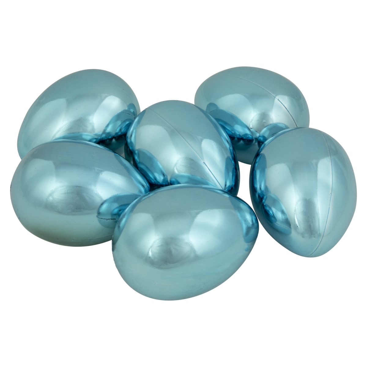 Picture of Northlight 35251282 3.5 in. Medium Size Easter Egg Decorations, Metallic Blue - Set of 6