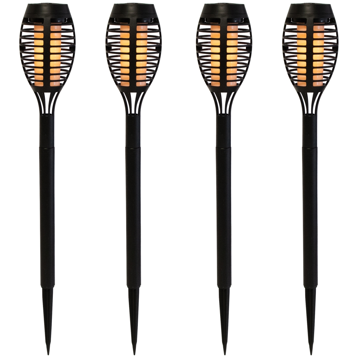 19.75 in. Solar Powered LED Pathway Markers, Black - Set of 4