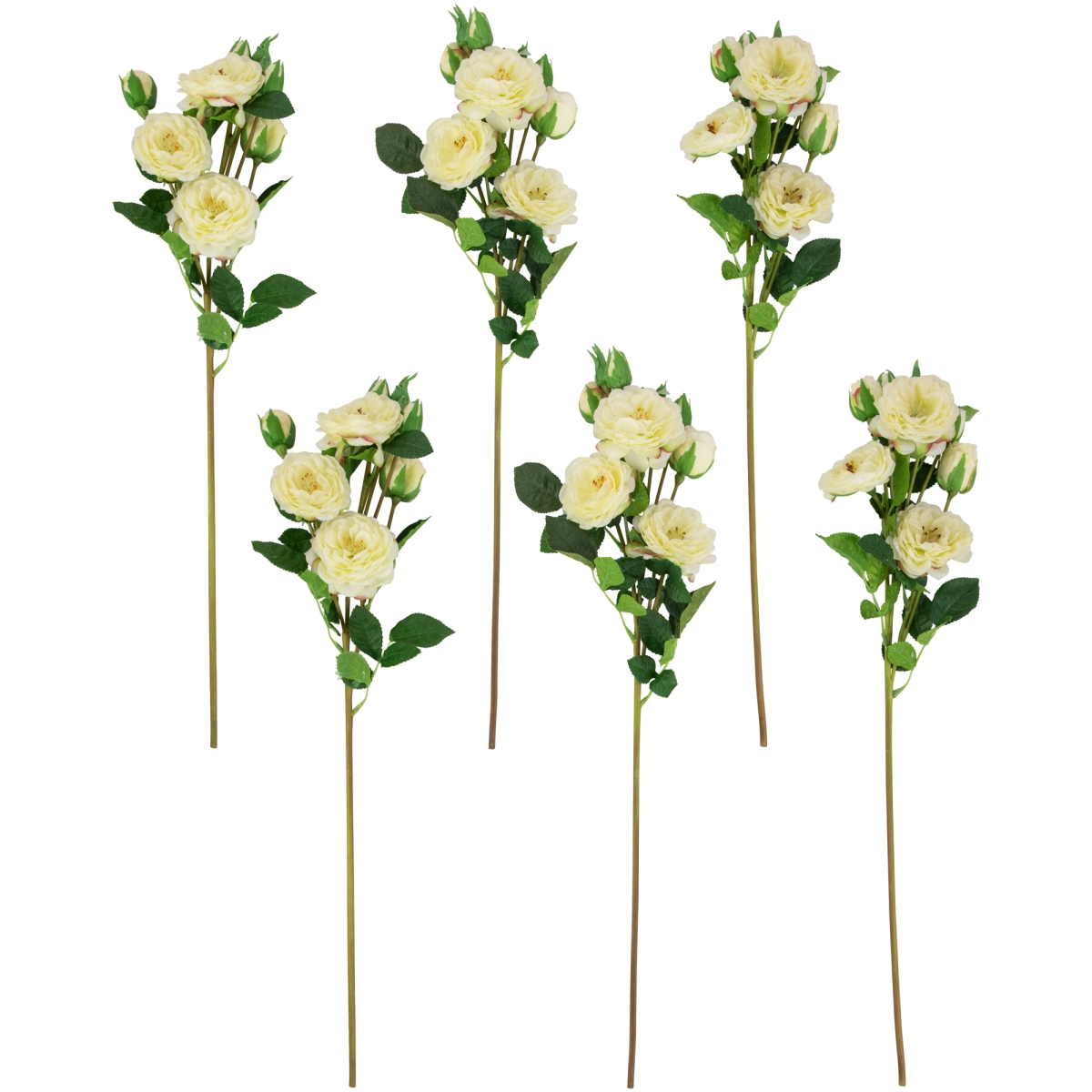 Picture of Northlight 35644480 23 in. Real Touch Camellia Rose Artificial Floral Sprays, White - Set of 6